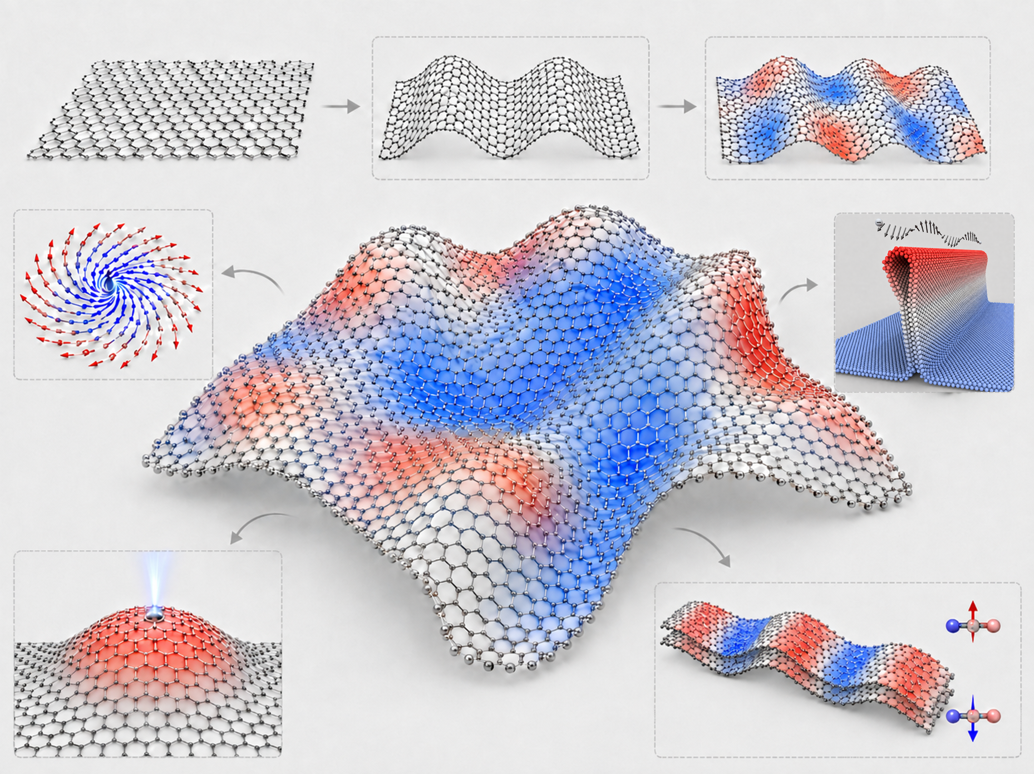 Scientific visualization representing inverse design of low-dimensional quantum materials